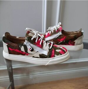 Giuseppe Zanotti Design Pony Hair Leather Hi Top Sneakers Shoes 38.5
